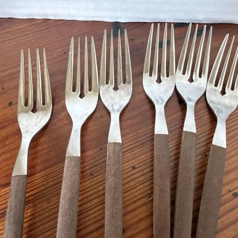 27 Pcs EKCO Eterna  Japan MCM Composite Handle Forged Stainless Flatware